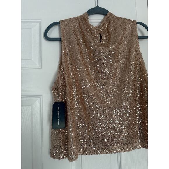 Melrose and Market Rose Gold Sequin Tank Top New Year’s Eve Party Holidays - Picture 8 of 8
